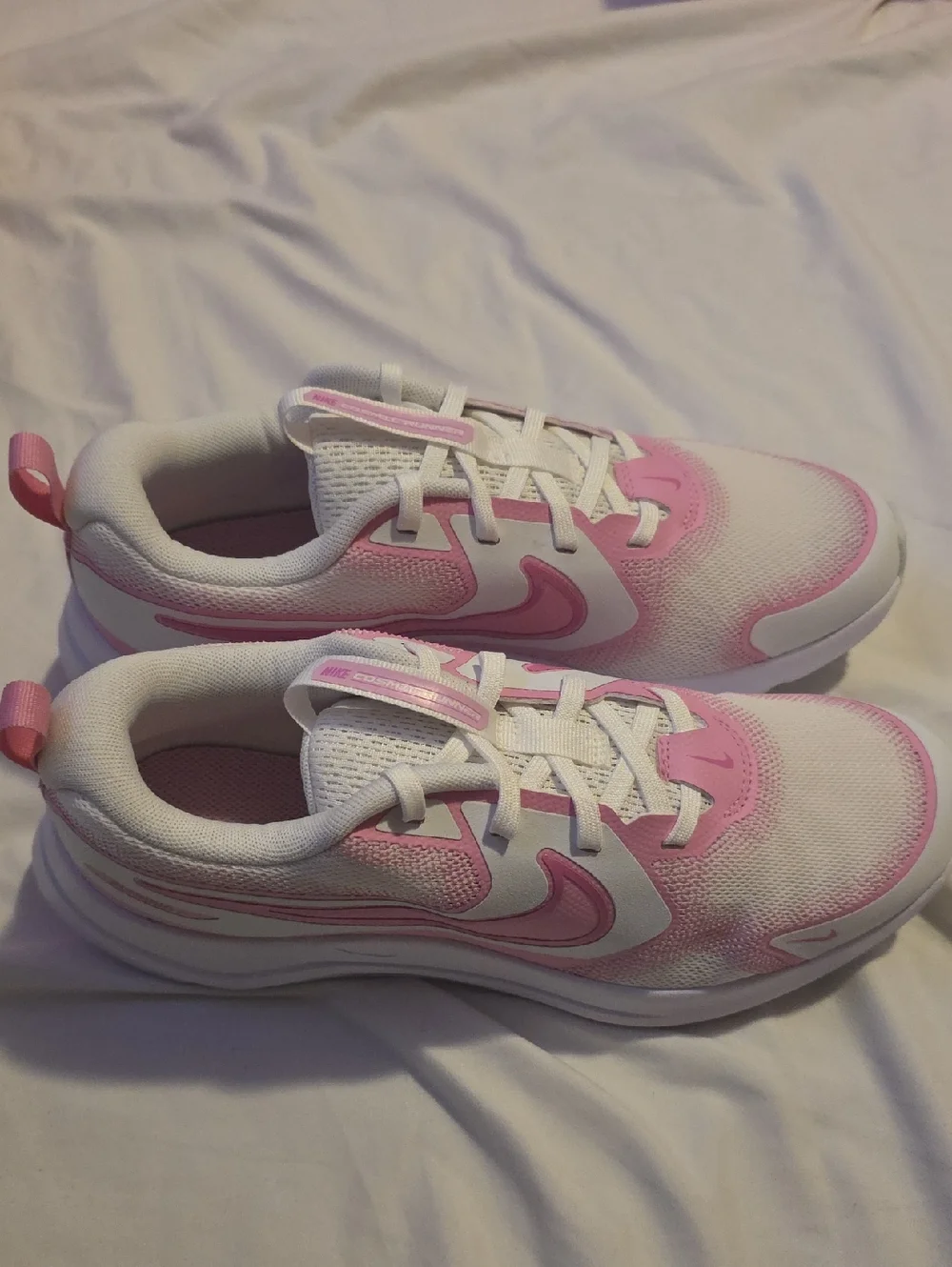 Nike White and Pink Athletic Trainers